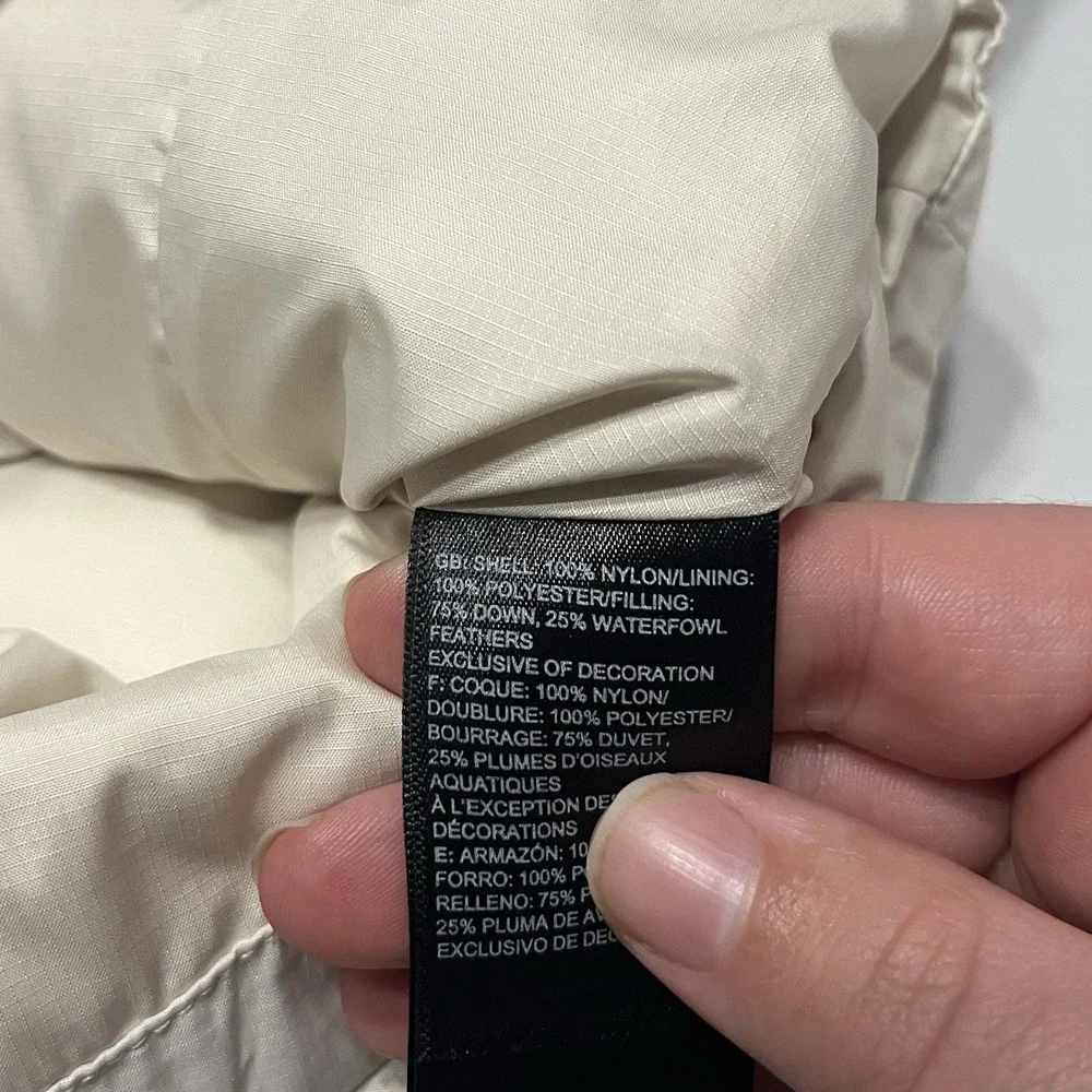 The North Face Vest Womens Small Cream 550 Down Puffer Quilted